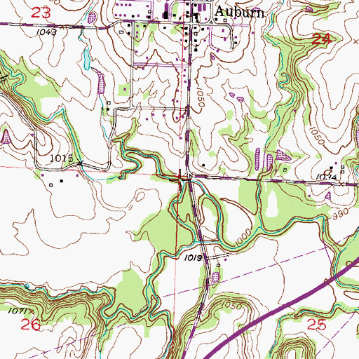 Topographic Map of North Branch Wakarusa River, KS