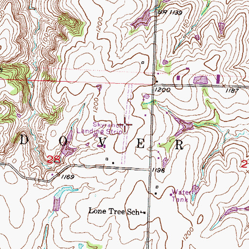 Topographic Map of Skyranch Landing Strip (historical), KS