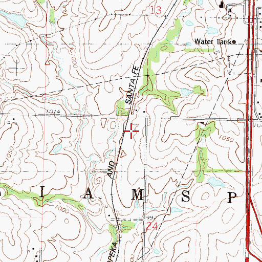 Topographic Map of Township of Williamsport, KS