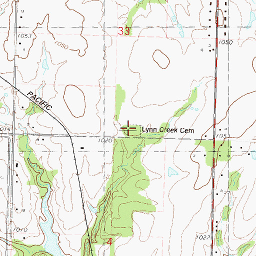 Topographic Map of Lynn Creek Cemetery, KS