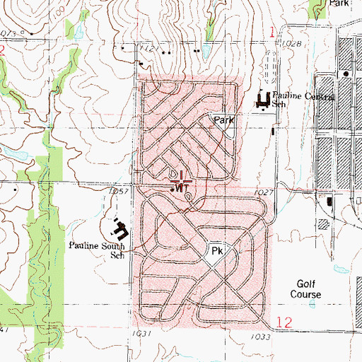 Topographic Map of Cullen Village, KS