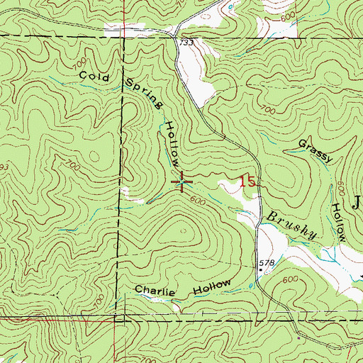 Topographic Map of Cold Spring Hollow, AR