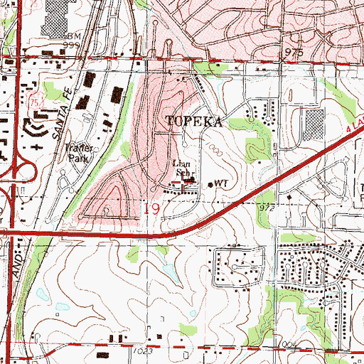 Topographic Map of Linn Student Support Center, KS