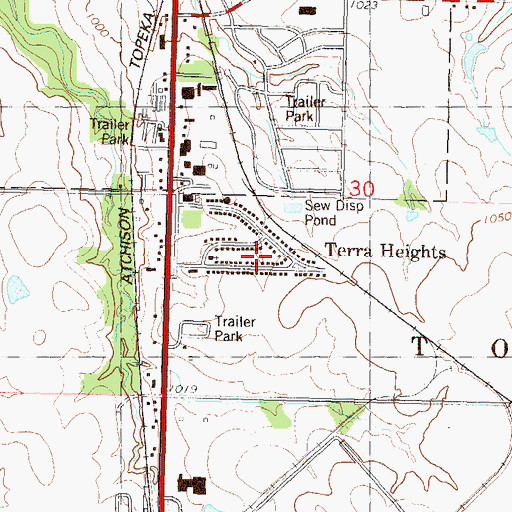 Topographic Map of Terra Heights, KS