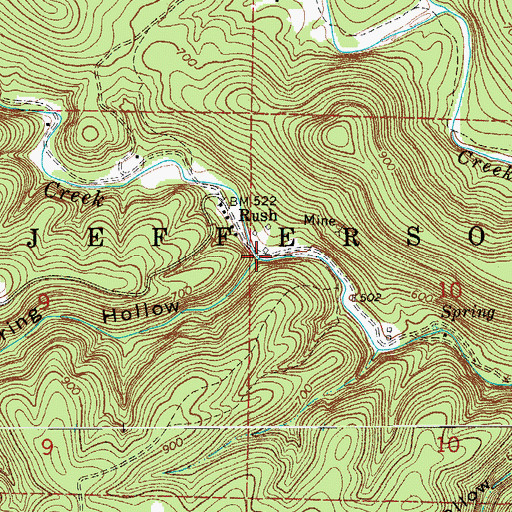 Topographic Map of Cold Spring Hollow, AR