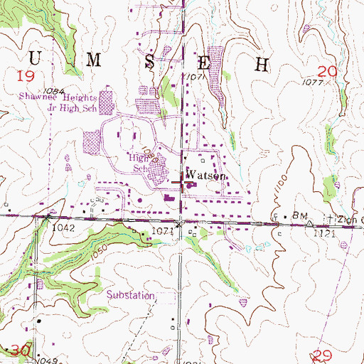 Topographic Map of Watson, KS