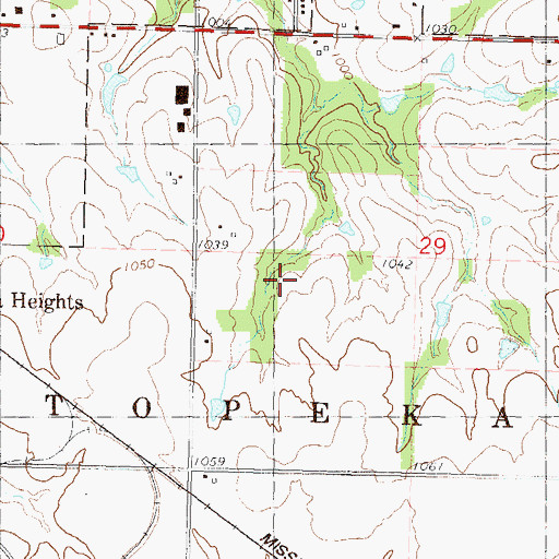 Topographic Map of Township of Topeka, KS
