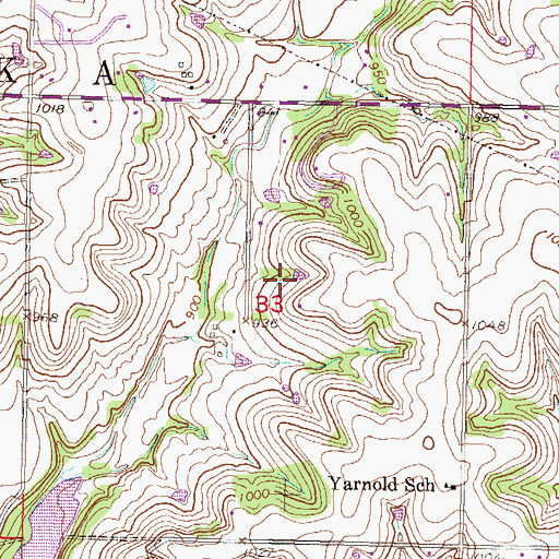 Topographic Map of Township of Kanwaka, KS