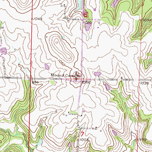 Topographic Map of Mound View Cemetery, KS