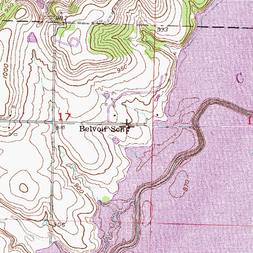 Topographic Map of Belvoir School (historical), KS