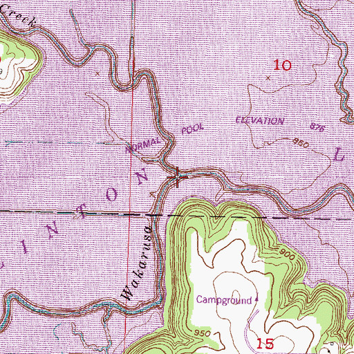 Topographic Map of Deer Creek, KS