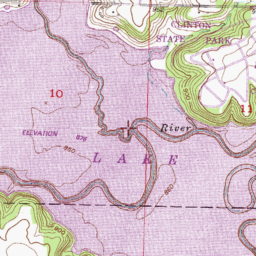 Topographic Map of Coon Creek, KS