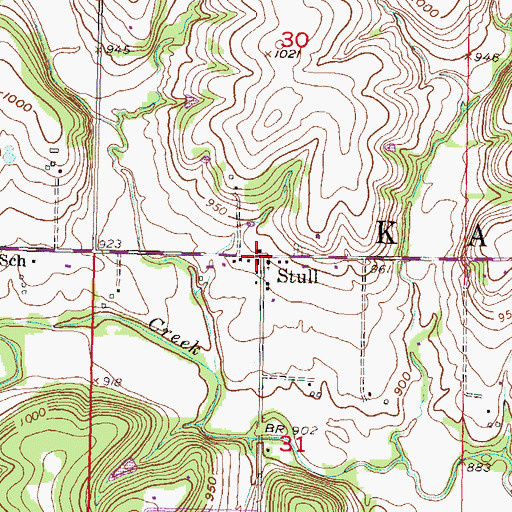 Topographic Map of Stull, KS