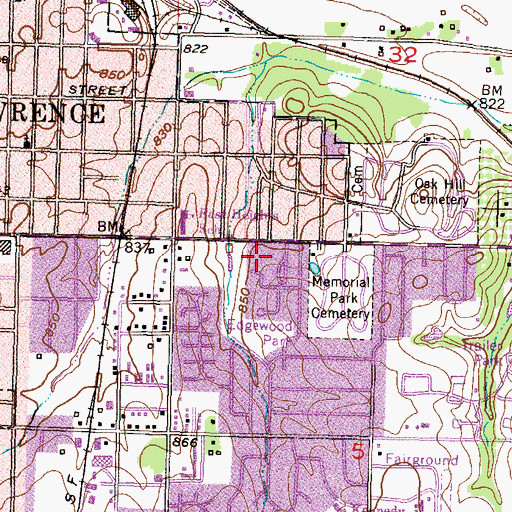 Topographic Map of Edgewater Parkway, KS