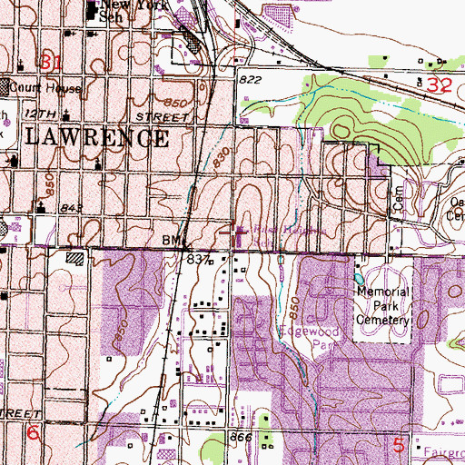 Topographic Map of East Heights Early Childhood Family Center, KS