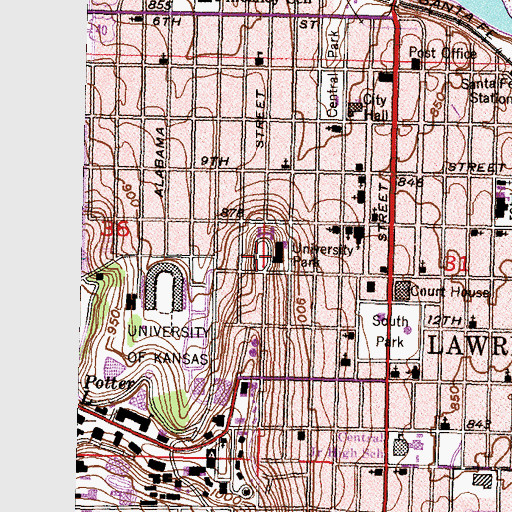 Topographic Map of University Park, KS