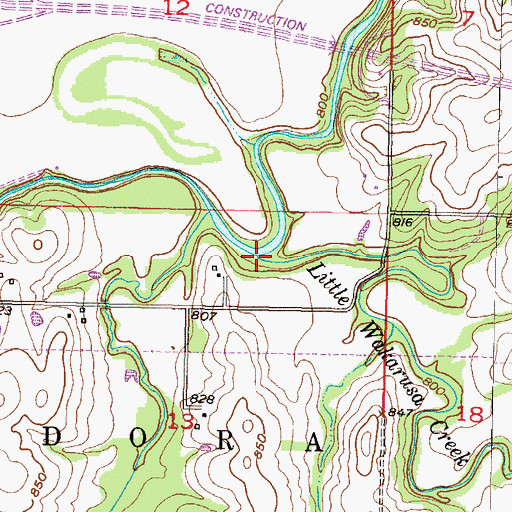 Topographic Map of Little Wakarusa Creek, KS