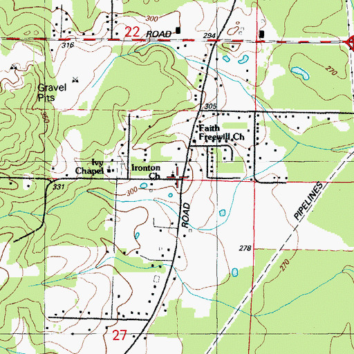 Topographic Map of Cole Mission, AR