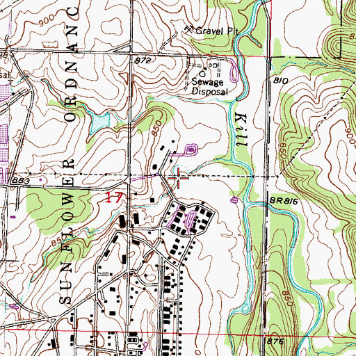 Topographic Map of Township of Lexington, KS