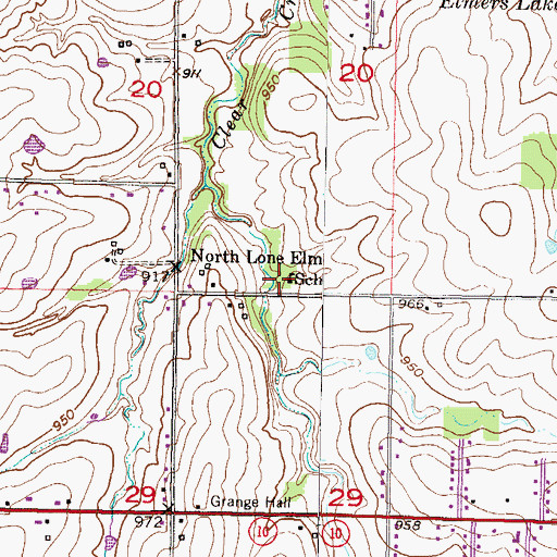 Topographic Map of North Lone Elm School (historical), KS