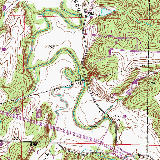 Topographic Map of Camp Creek, KS
