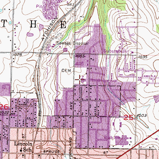 Topographic Map of Northview Elementary School, KS