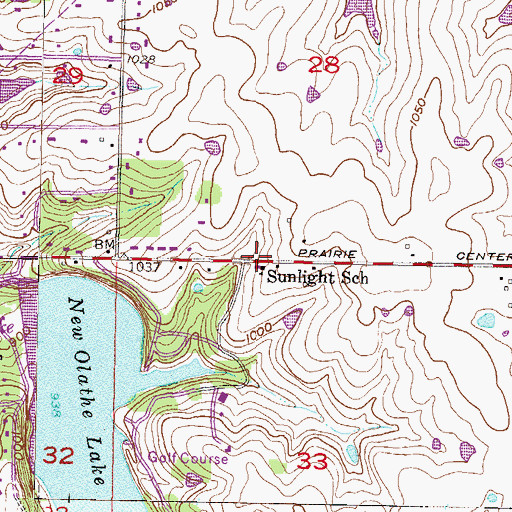 Topographic Map of Sunlight School, KS