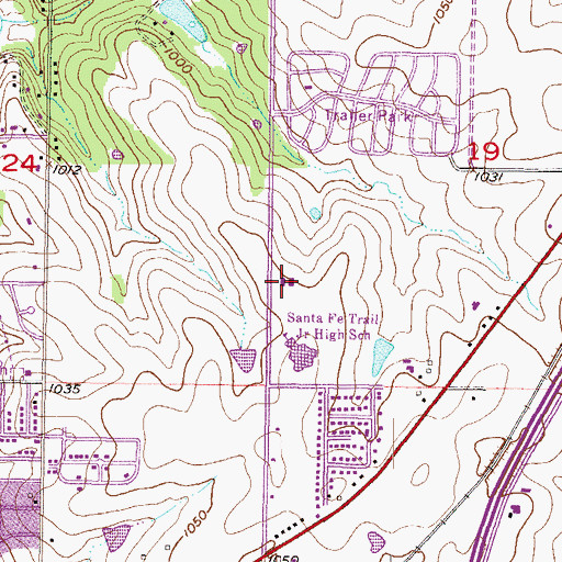 Topographic Map of Washington Elementary School, KS