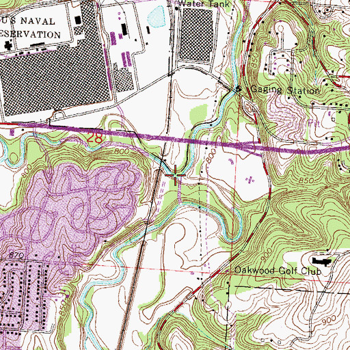 Topographic Map of Indian Creek, MO