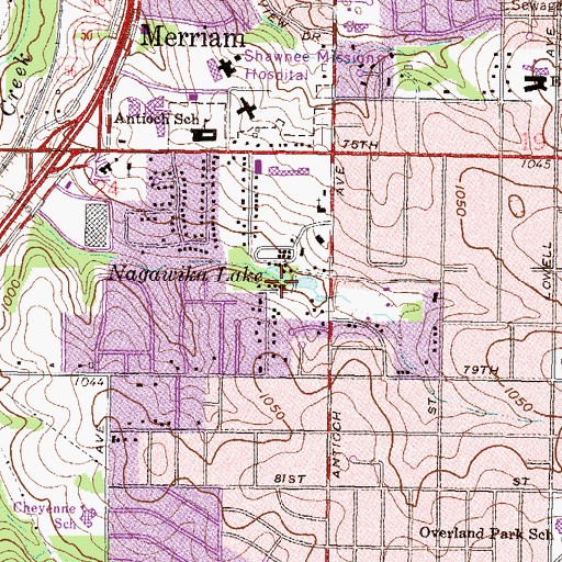 Topographic Map of Nagwika Lake, KS