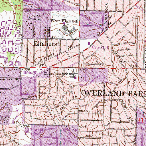Topographic Map of New Haven Seventh Day Adventist Church, KS