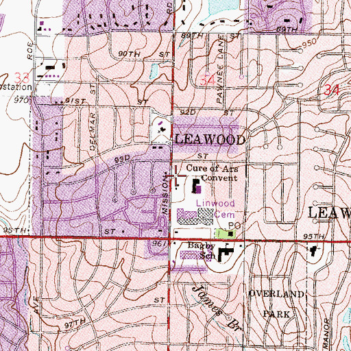 Topographic Map of Cure of Ars Convent, KS