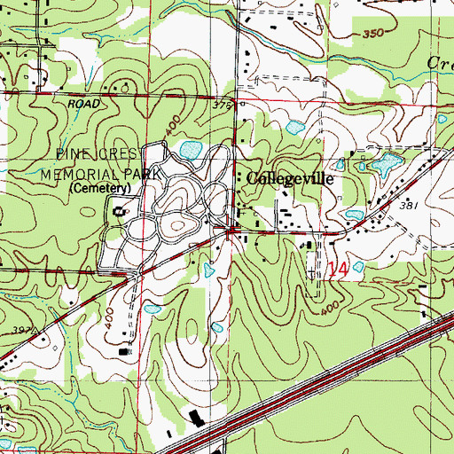 Topographic Map of Collegeville, AR