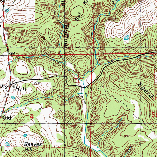 Topographic Map of Colley Branch, AR