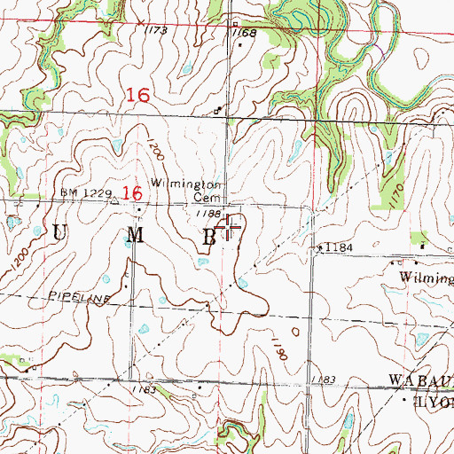 Topographic Map of Wilmington Cemetery, KS