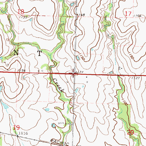 Topographic Map of Township of Grant, KS