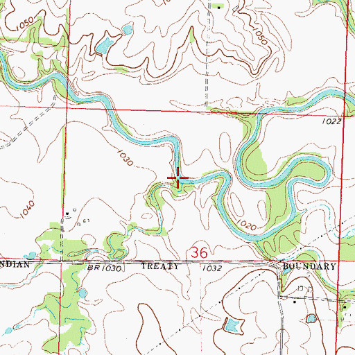 Topographic Map of Smith Creek, KS