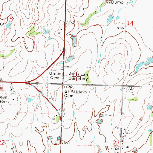 Topographic Map of Osage City Cemetery, KS
