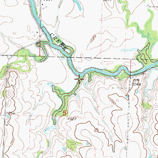 Topographic Map of Dry Creek, KS