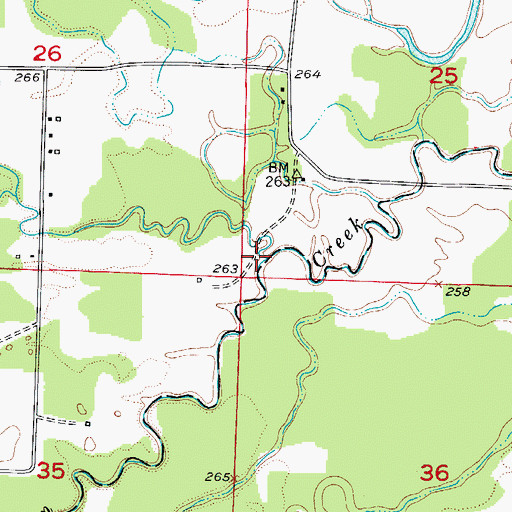 Topographic Map of Collins Bayou, AR