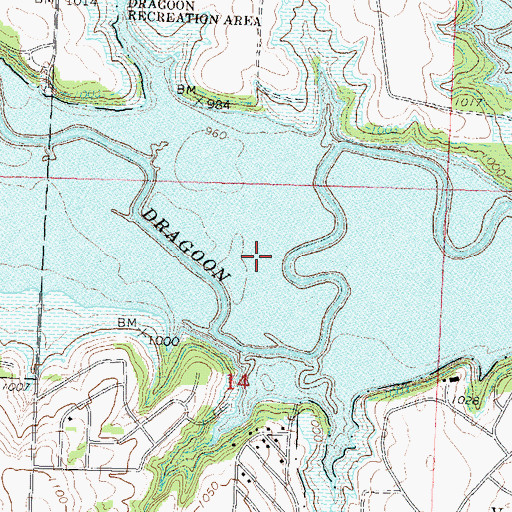 Topographic Map of Pomona Lake, KS
