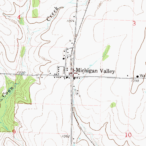 Topographic Map of Michigan Valley, KS