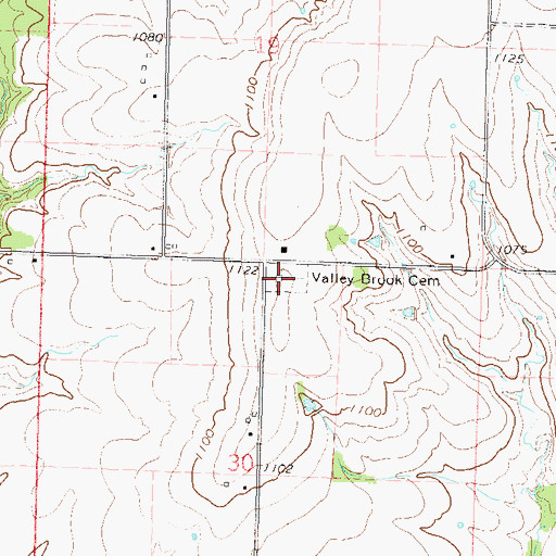 Topographic Map of Valley Brook Cemetery, KS