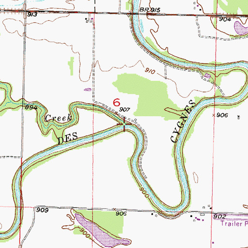 Topographic Map of Blue Creek, KS