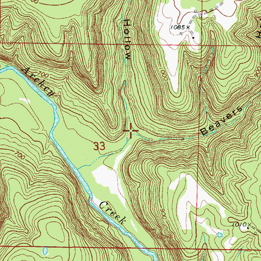 Topographic Map of Collins Hollow, AR