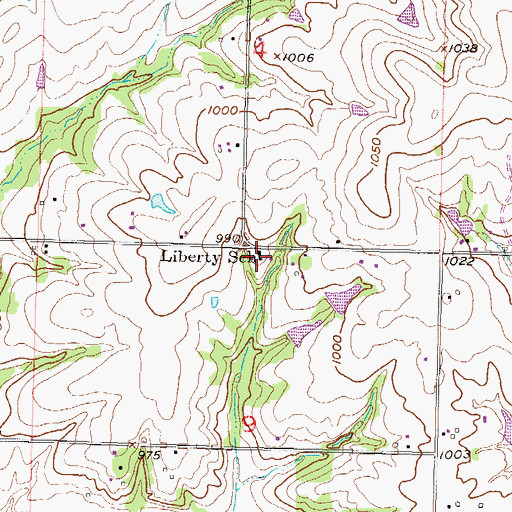 Topographic Map of Liberty School (historical), KS