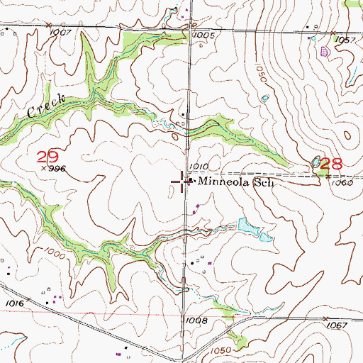 Topographic Map of Minneola School (historical), KS