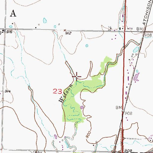 Topographic Map of Township of Ottawa, KS