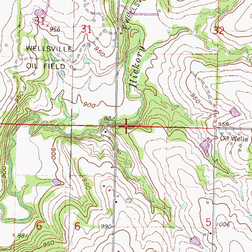 Topographic Map of Township of Peoria, KS