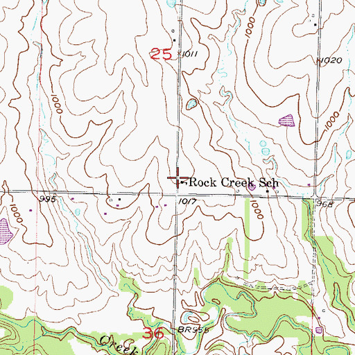 Topographic Map of Rock Creek School (historical), KS